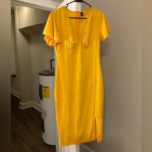SHEIN yellow tight body con dress